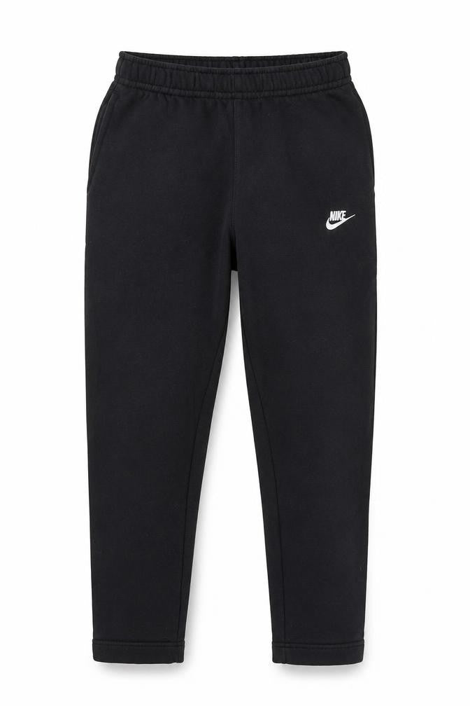 Front view of Nike boys’ black xs fleece jogger sweatpants activewear trousers