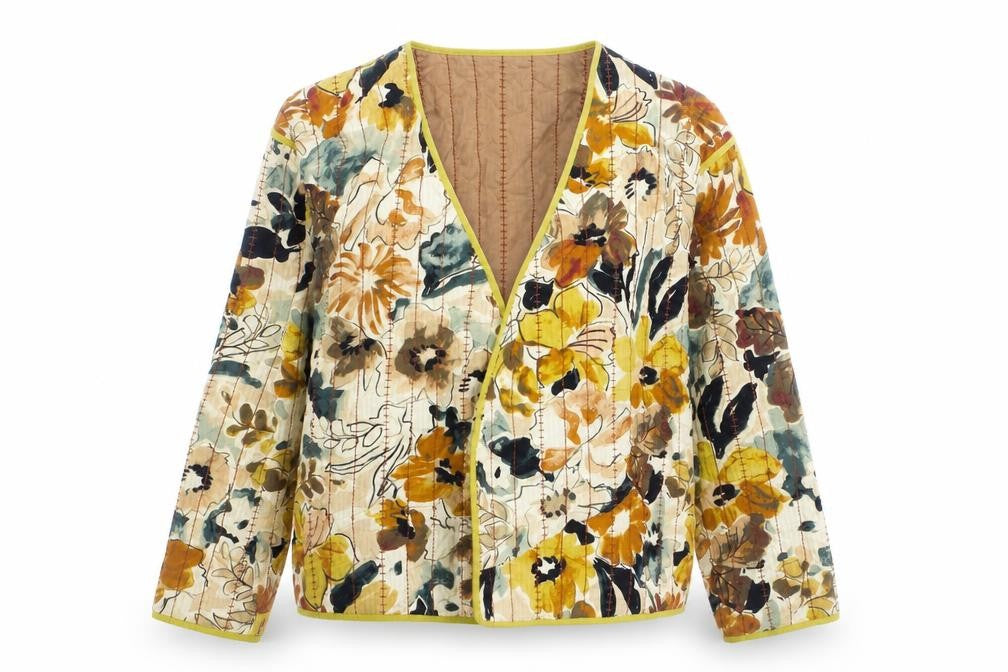 Next Women’s Multicoloured Floral Quilted Blazer Jacket Size S