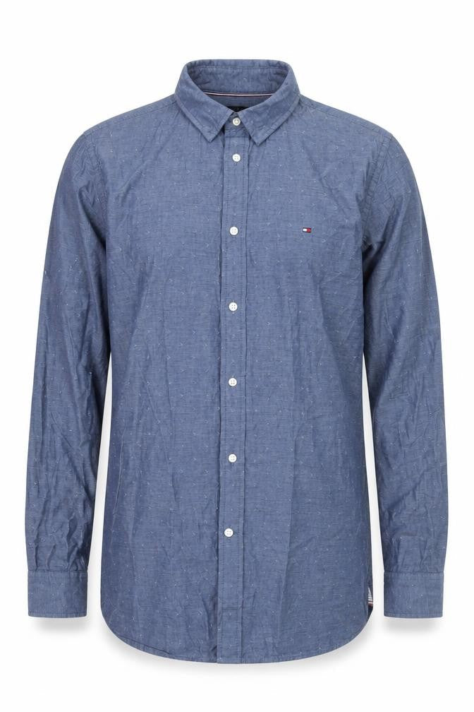 Tommy Hilfiger Men's Blue Slim Fit Button-Down Long Sleeve Shirt Size M