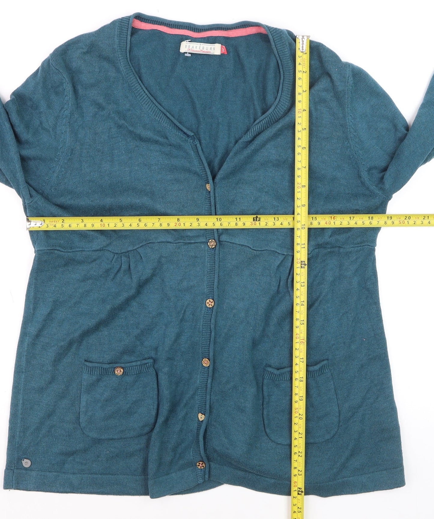 Brakeburn Women’s Blue V-Neck Button Cardigan Size L