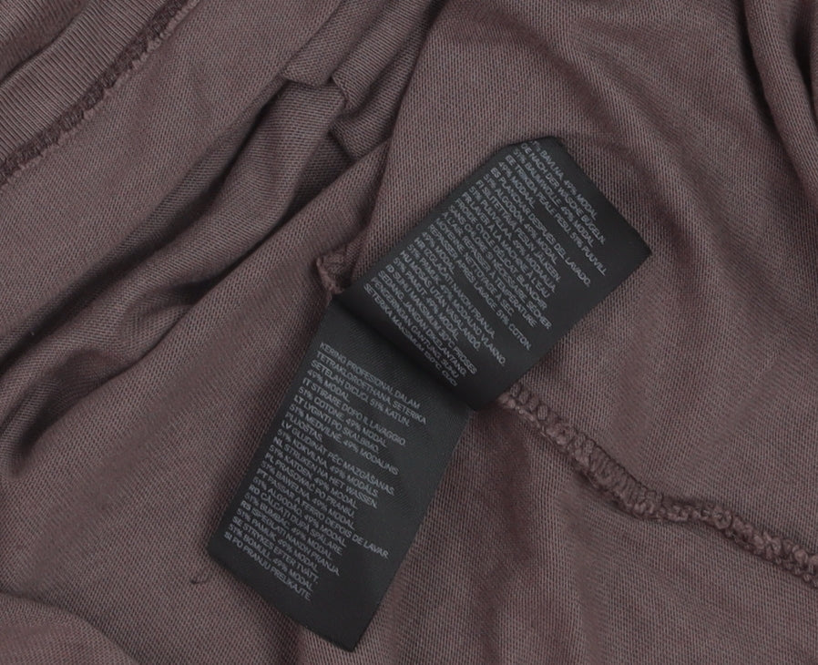 H&M Women Brown Basic 3/4 Sleeve Crew Neck Cotton T-Shirt M
