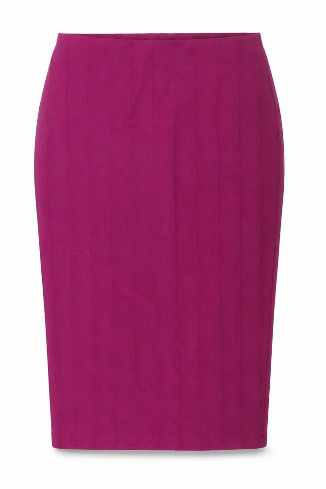 Zara Women Purple Pencil Skirt L Stretch Jersey Knee Length
