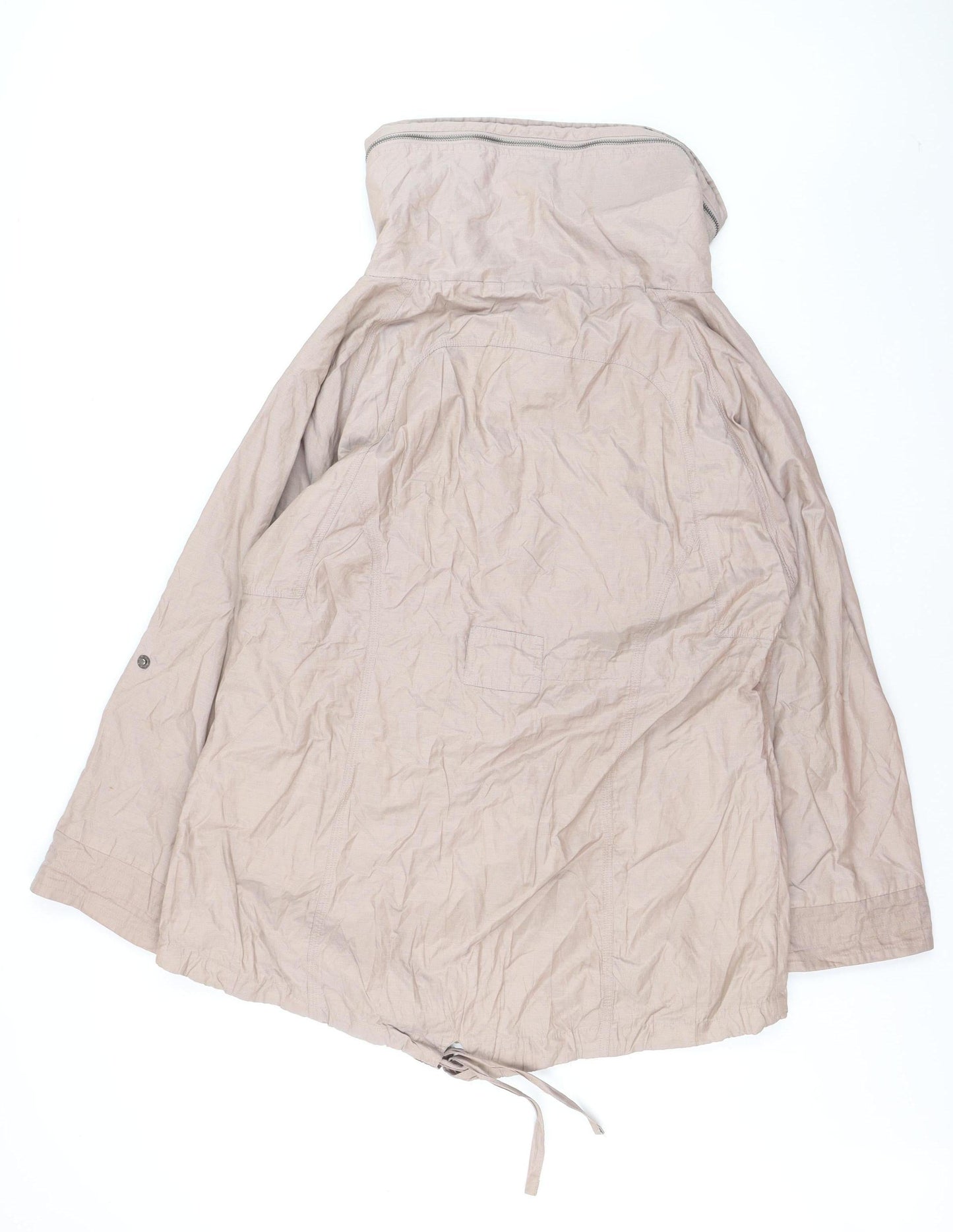 Savida Women's Beige Hooded Parka Jacket Size 18 Lined Lightweight