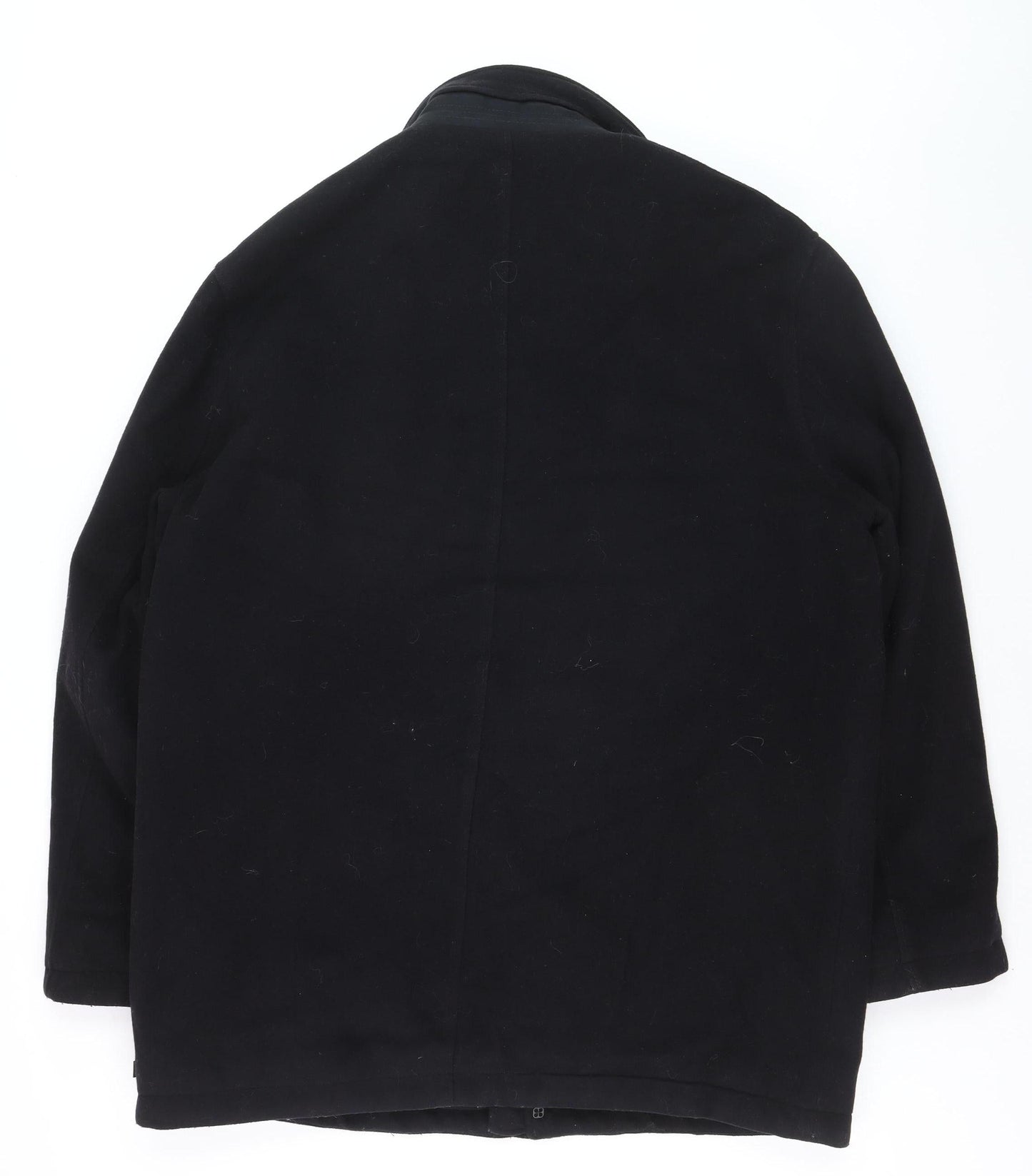 Jupiter Men's Black Mid-Length Polyester Overcoat Size 54 (44in)