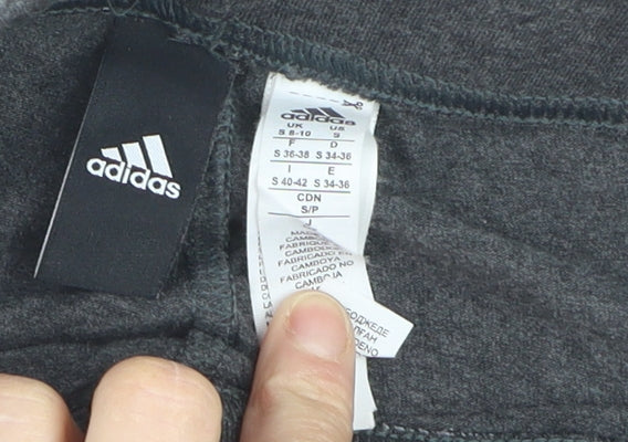 adidas Women’s Grey S Leggings Logo Athleisure Stretch Cotton