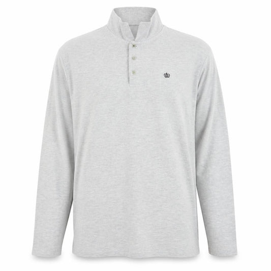 Next Men’s Grey Long Sleeve Polo Shirt XL Classic Fit