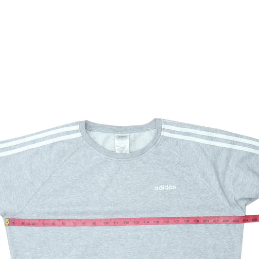 Adidas Women Grey Crew Neck Long Sleeve Sweatshirt Size S
