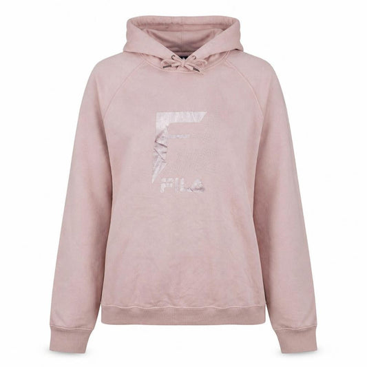 FILA Womens Pink XL Pullover Hoodie Sweatshirt with Metallic Logo