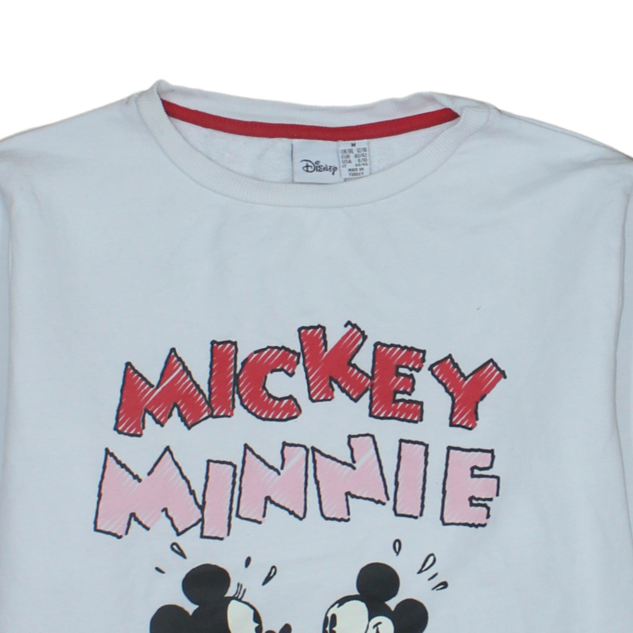 Disney Primark Womens White Mickey Minnie Sweatshirt M UK 12/14