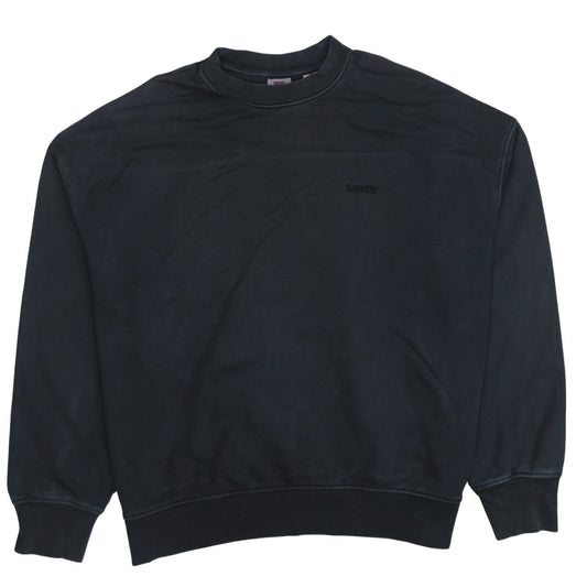 Levi's Men's Black Cotton Crew Neck Pullover Sweatshirt Size S
