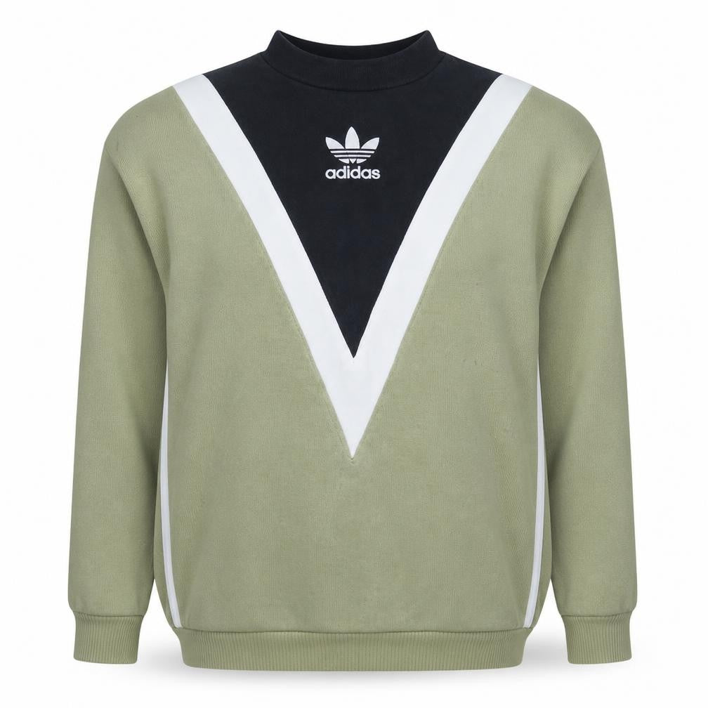 Front view of Adidas Women’s Green Sweatshirt, size UK 6, Logo Retro Pullover