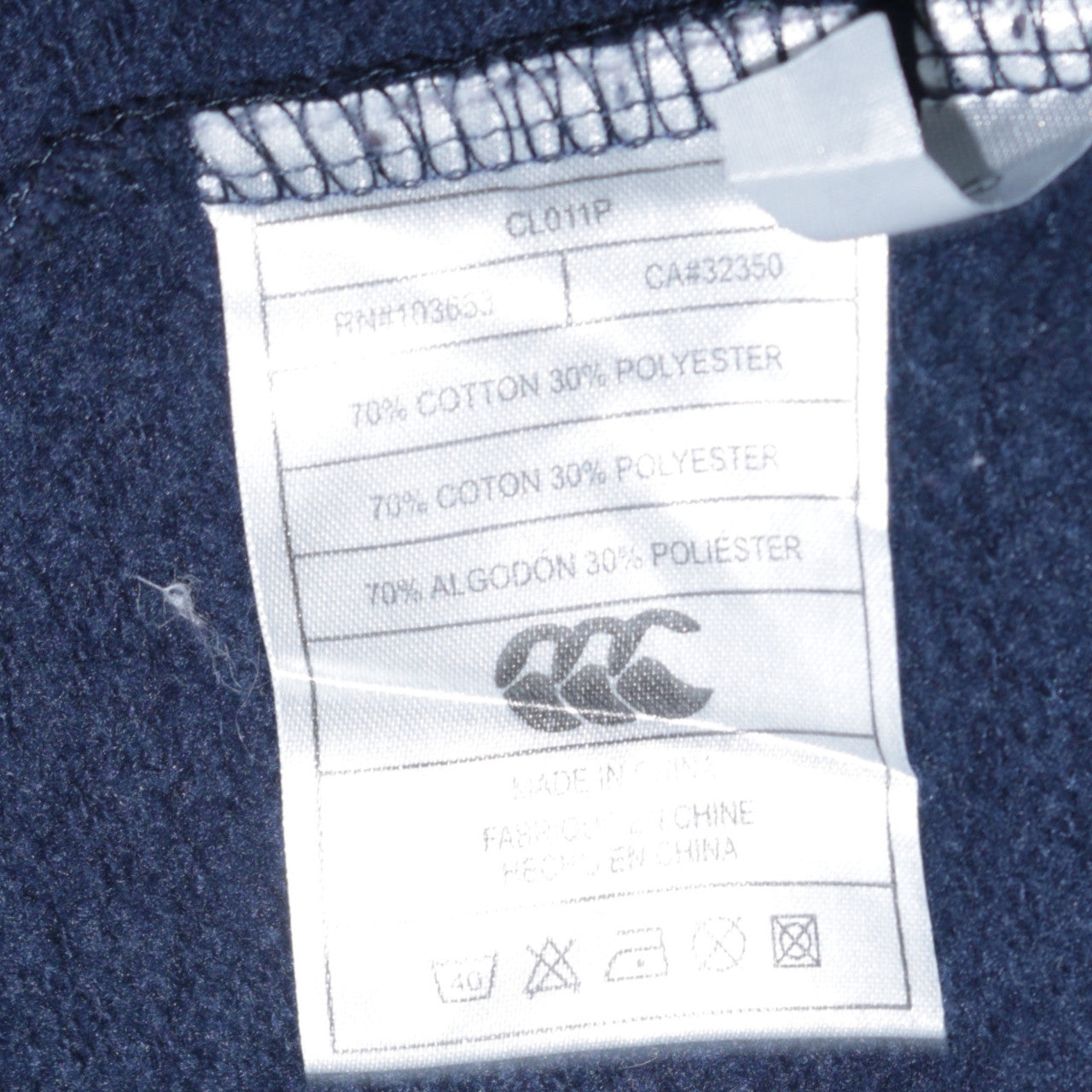 Canterbury Men's Blue 1/2 Zip Rugby Sweatshirt Size L