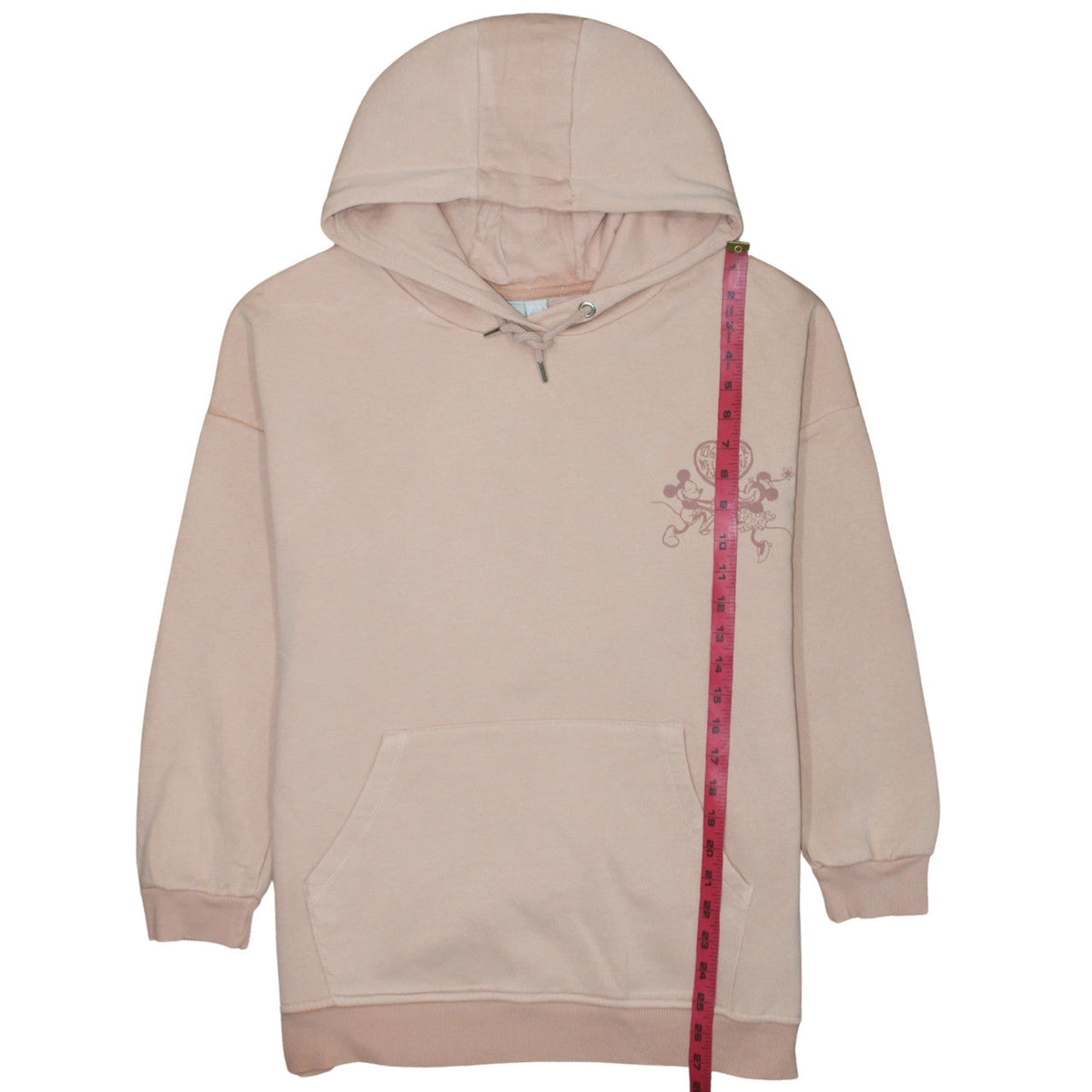 Close-up detail of Primark Women Beige Disney Mickey & Minnie Pullover Hoodie 2XS Organic Cotton