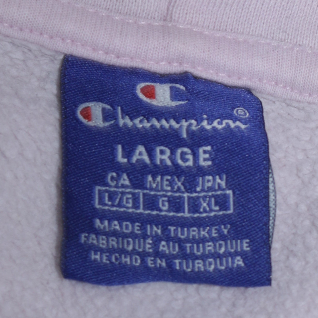 Champion Women Pink Hooded Pullover Sweatshirt Large 100% Cotton
