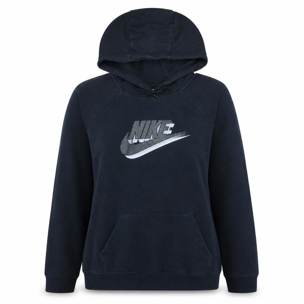 Nike Womens Black Pullover Hoodie Medium Graphic Logo Sweatshirt