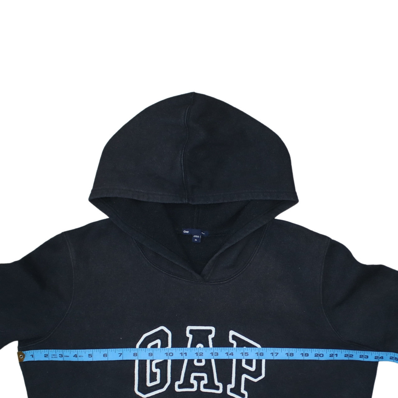 Gap Mens Black XL Pullover Hoodie Logo Fleece Sweatshirt