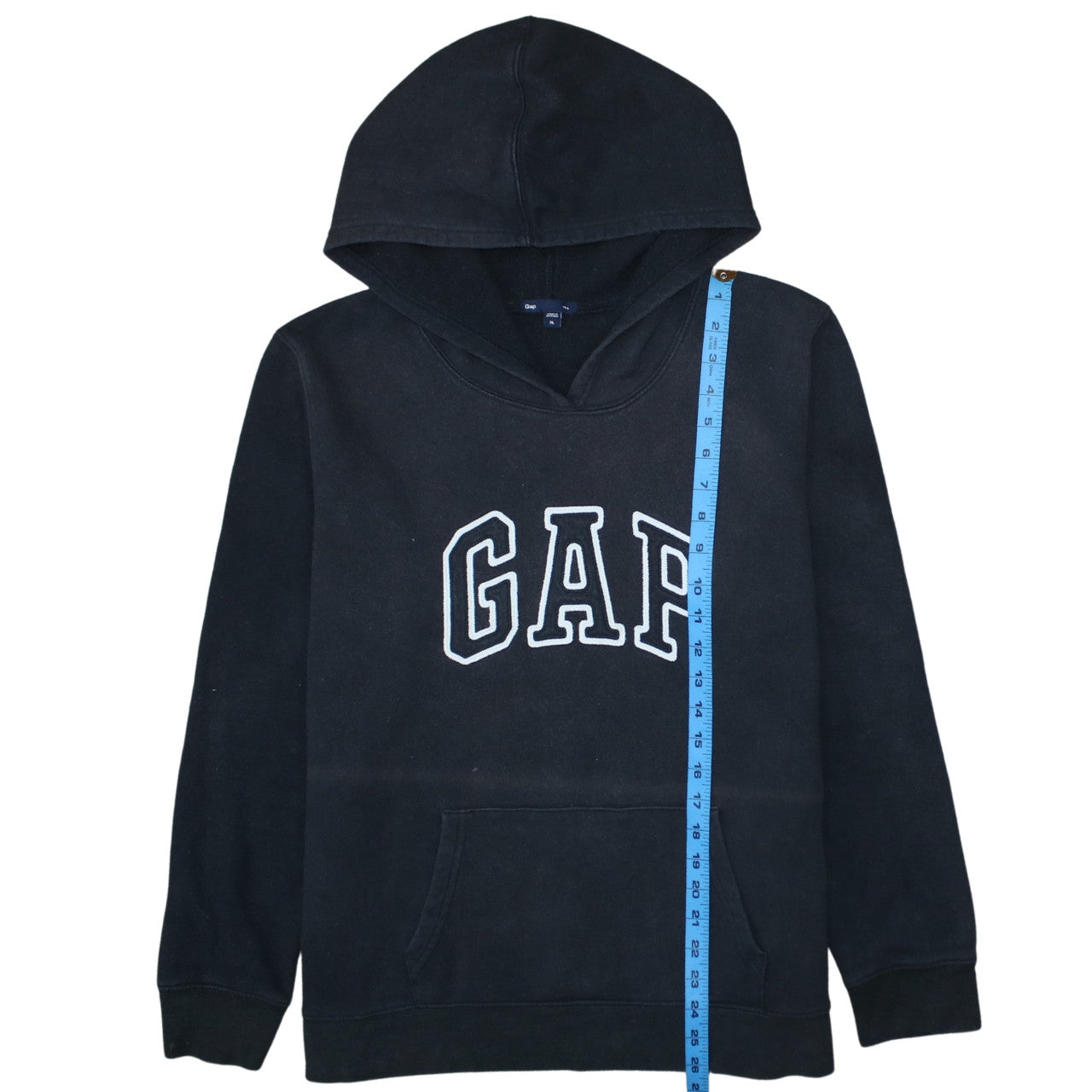 Gap Mens Black XL Pullover Hoodie Logo Fleece Sweatshirt
