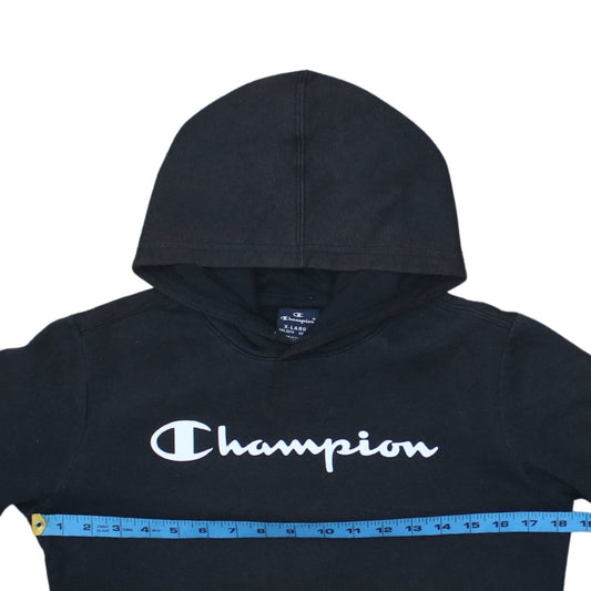Champion Boys Black Pullover Hoodie 13-14 Years Logo Fleece Sweatshirt