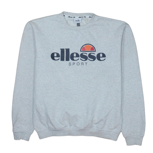 Ellesse Men's Grey Pullover Sweatshirt M Crew Neck Graphic Logo