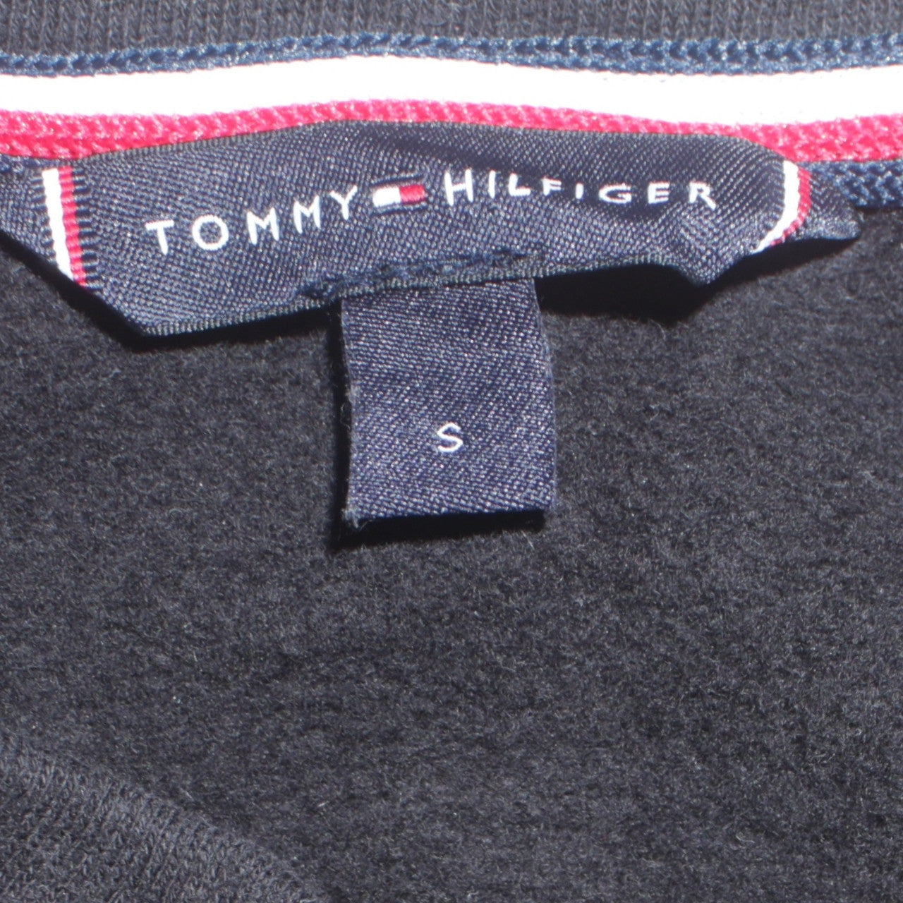 Tommy Hilfiger Men's Black Small Logo Crew Neck Sweatshirt