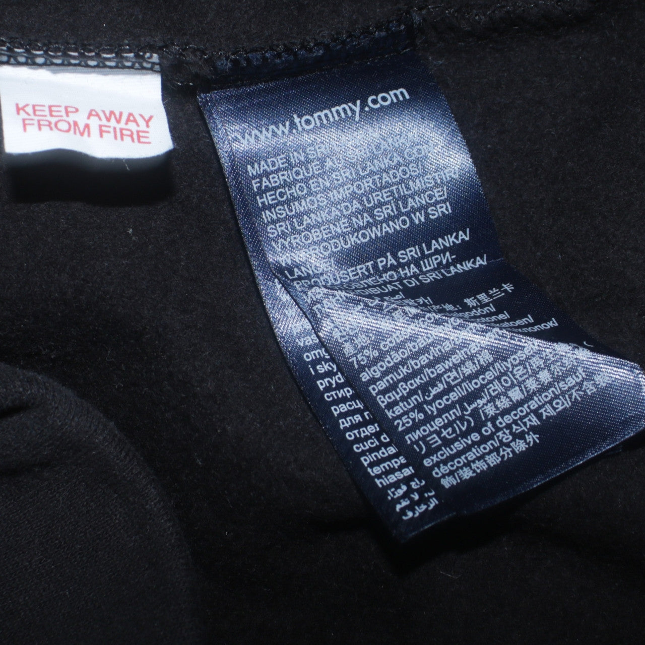 Tommy Hilfiger Men's Black Small Logo Crew Neck Sweatshirt