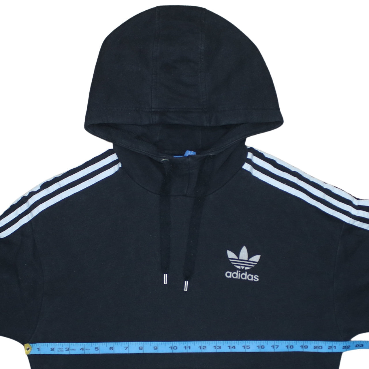 Adidas Women Black Size 10 Pullover Hoodie Sweatshirt with Stripes