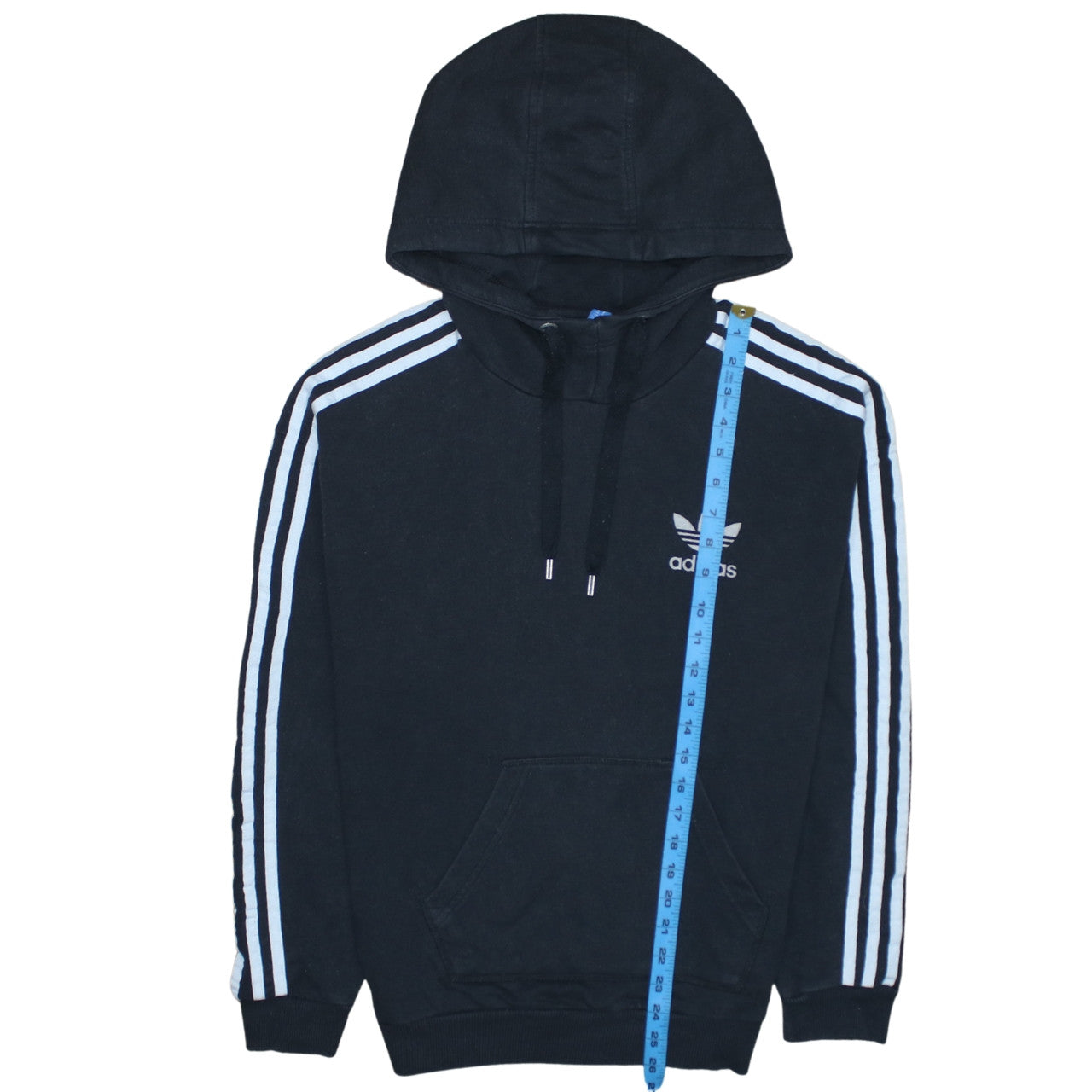 Adidas Women Black Size 10 Pullover Hoodie Sweatshirt with Stripes
