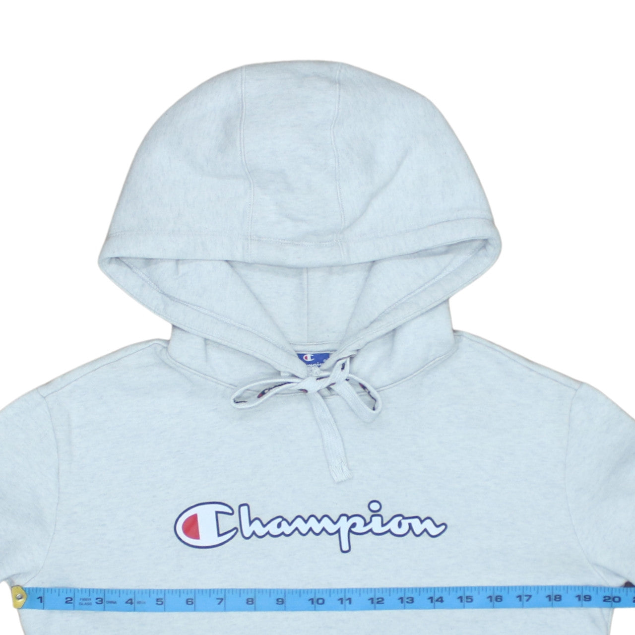 Champion Womens Grey Pullover Hoodie XS Cotton Blend Logo Sweatshirt