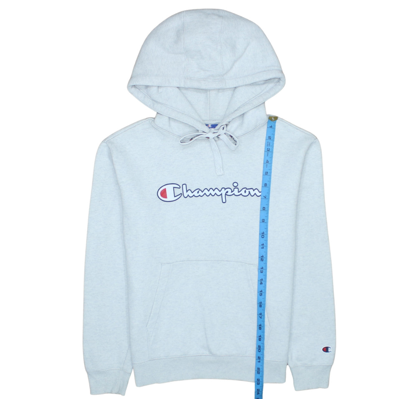 Champion Womens Grey Pullover Hoodie XS Cotton Blend Logo Sweatshirt