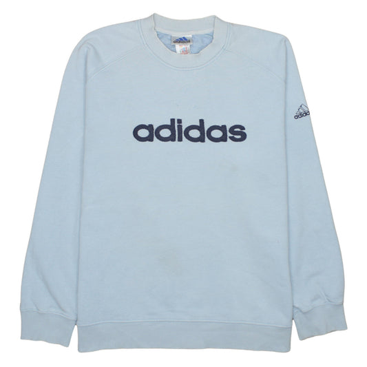 Adidas Men's Blue Embroidered Logo Crew Neck Sweatshirt M
