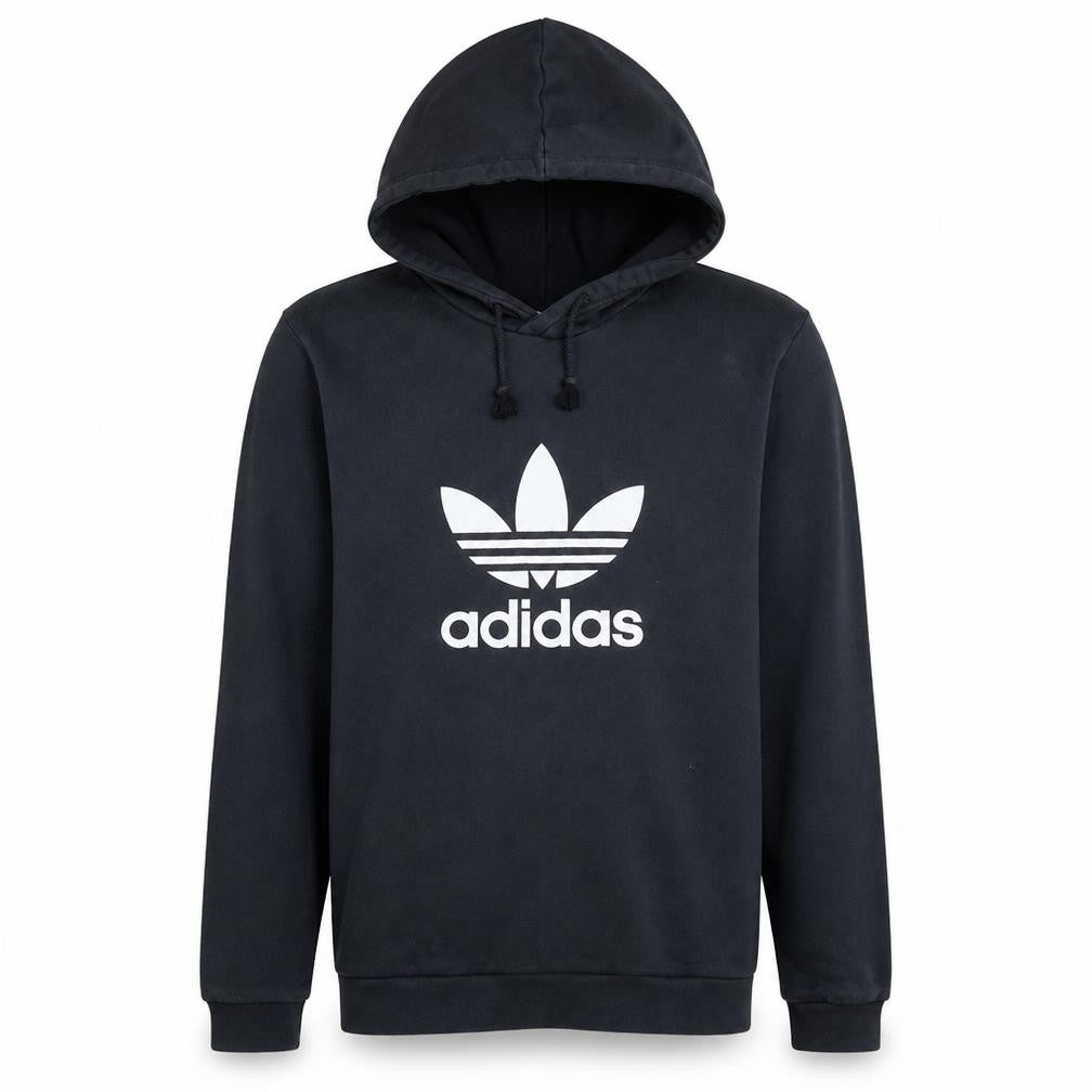 Adidas Mens Black Pullover Hoodie S Sports Logo Fleece Sweatshirt