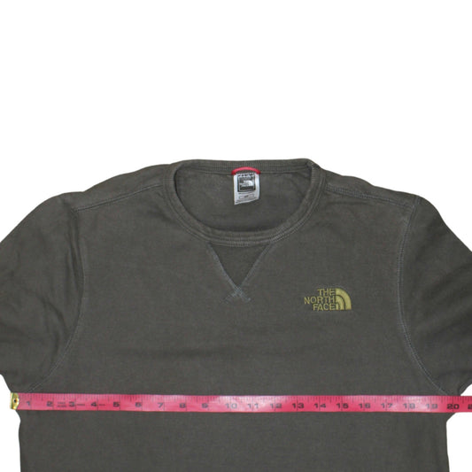 The North Face Men's Grey Cotton Crew Neck Pullover Sweatshirt Size S