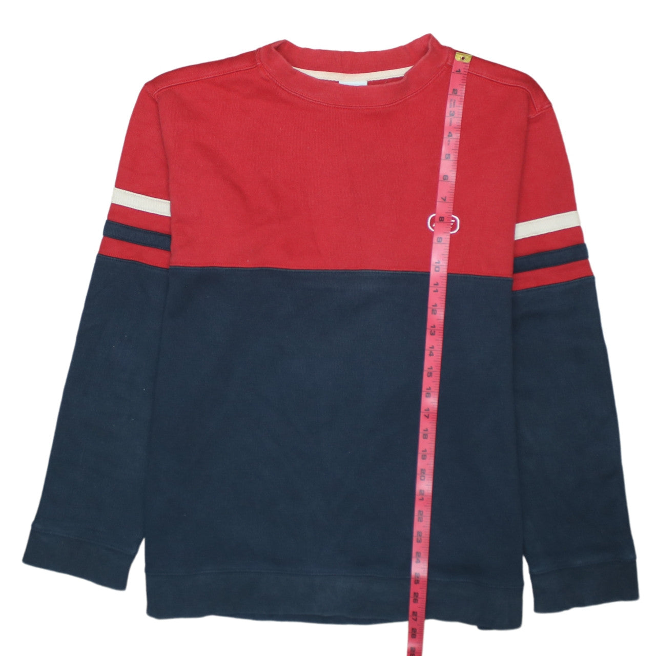 Nike Men's Red Blue Crew Neck Long Sleeve Cotton Pullover Jumper M