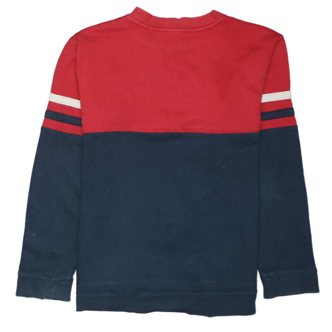 Nike Men's Red Blue Crew Neck Long Sleeve Cotton Pullover Jumper M
