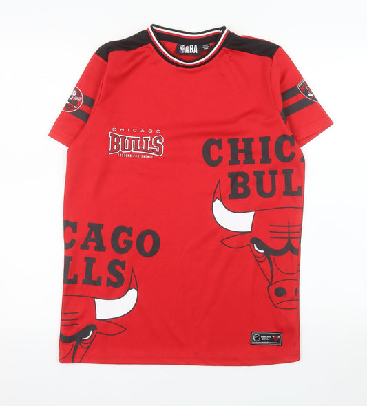 NBA Boys Red Chicago Bulls Graphic Jersey T-Shirt 12-13 Years