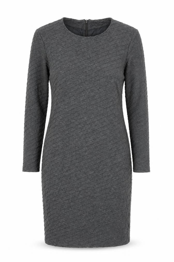 Mango Suit Women Grey XL Sheath Knit Knee Length Dress
