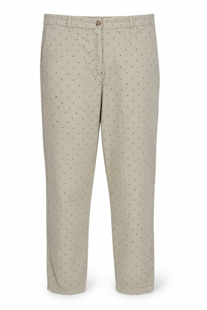 Marks & Spencer Women’s Beige Polka Dot Chino Trousers Size 16