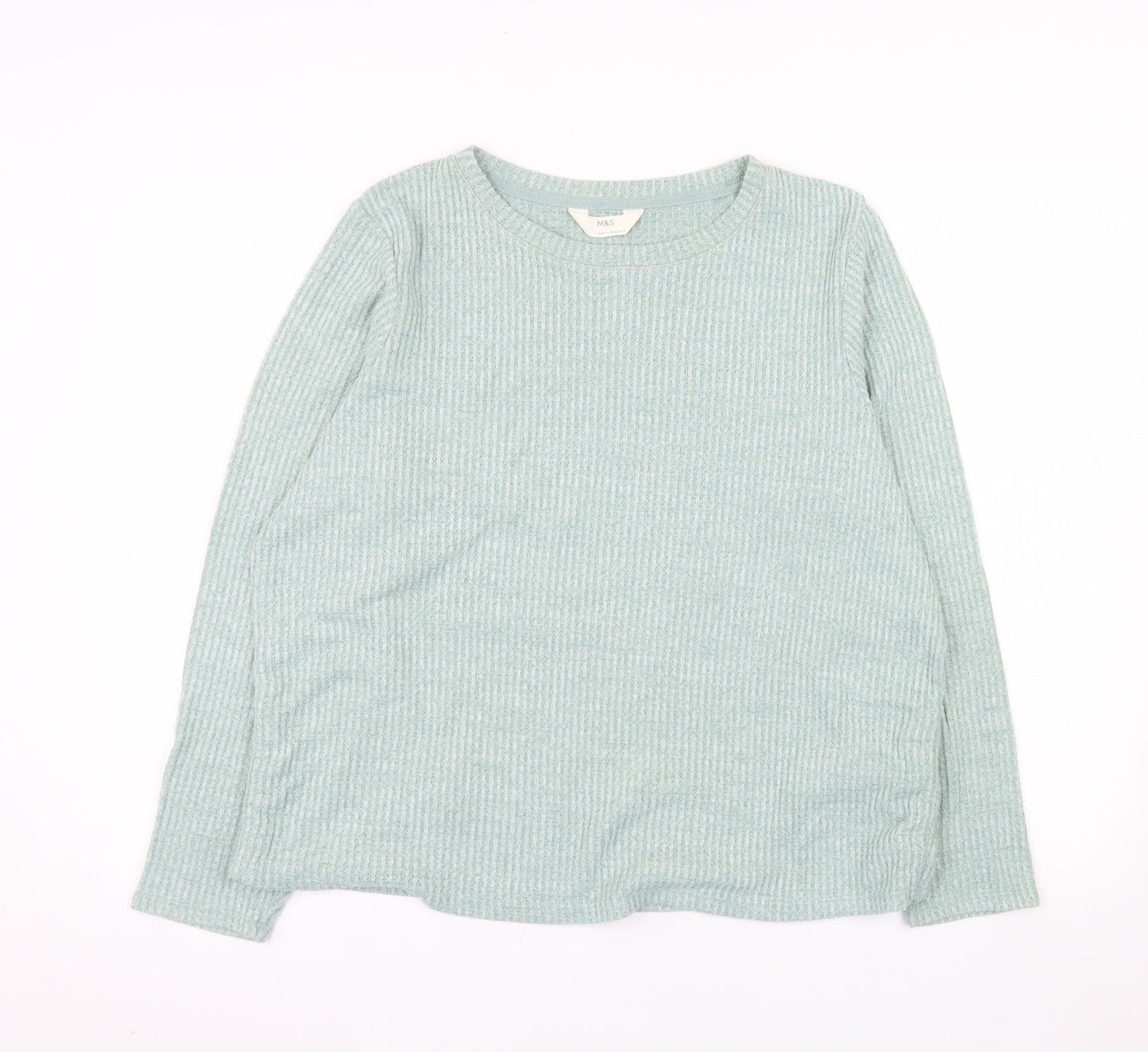 Marks and Spencer Women’s Green Knit Waffle Pullover Jumper L