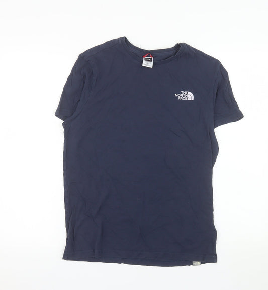 The North Face Men's Navy Blue Cotton Crew Neck T-Shirt Size S