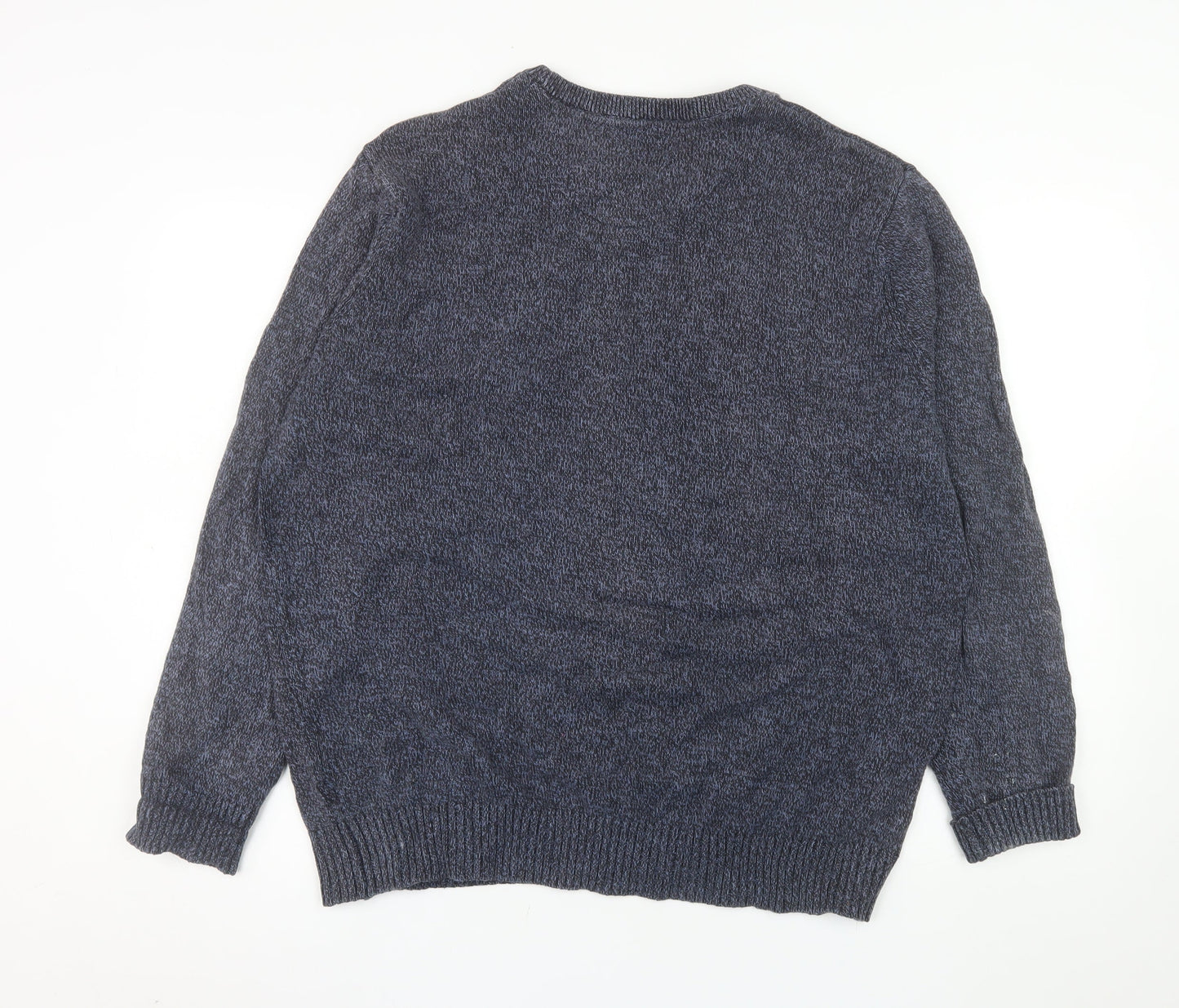 Maine New England Men’s Blue Cotton Knit Crew Neck Jumper L