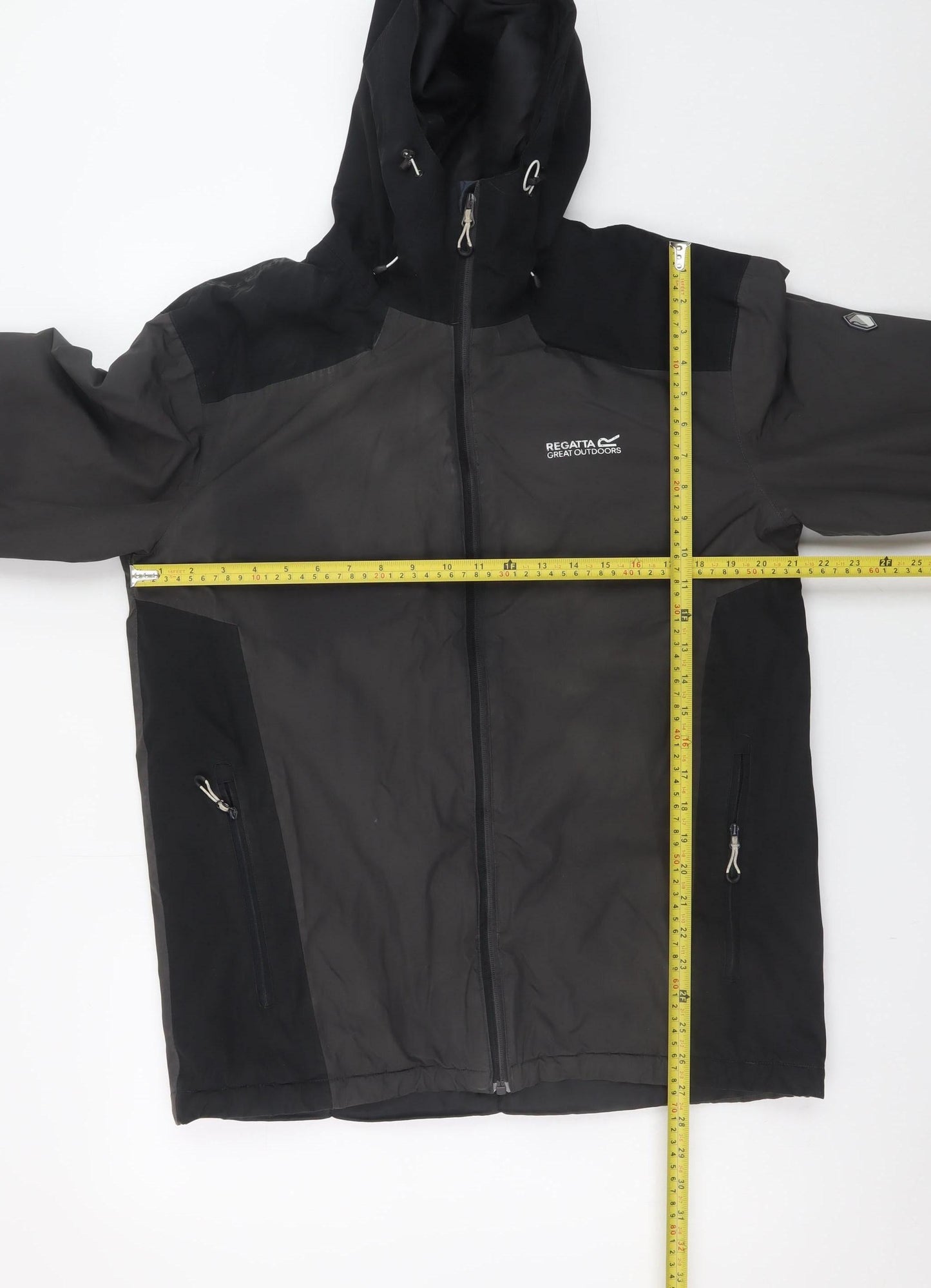 Regatta Men’s Black Hooded Waterproof Rain Jacket Size M