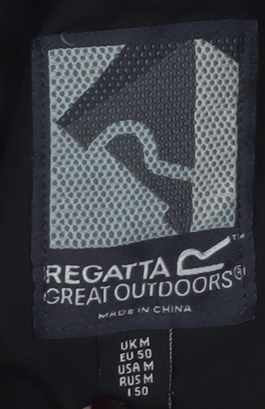 Regatta Men’s Black Hooded Waterproof Rain Jacket Size M