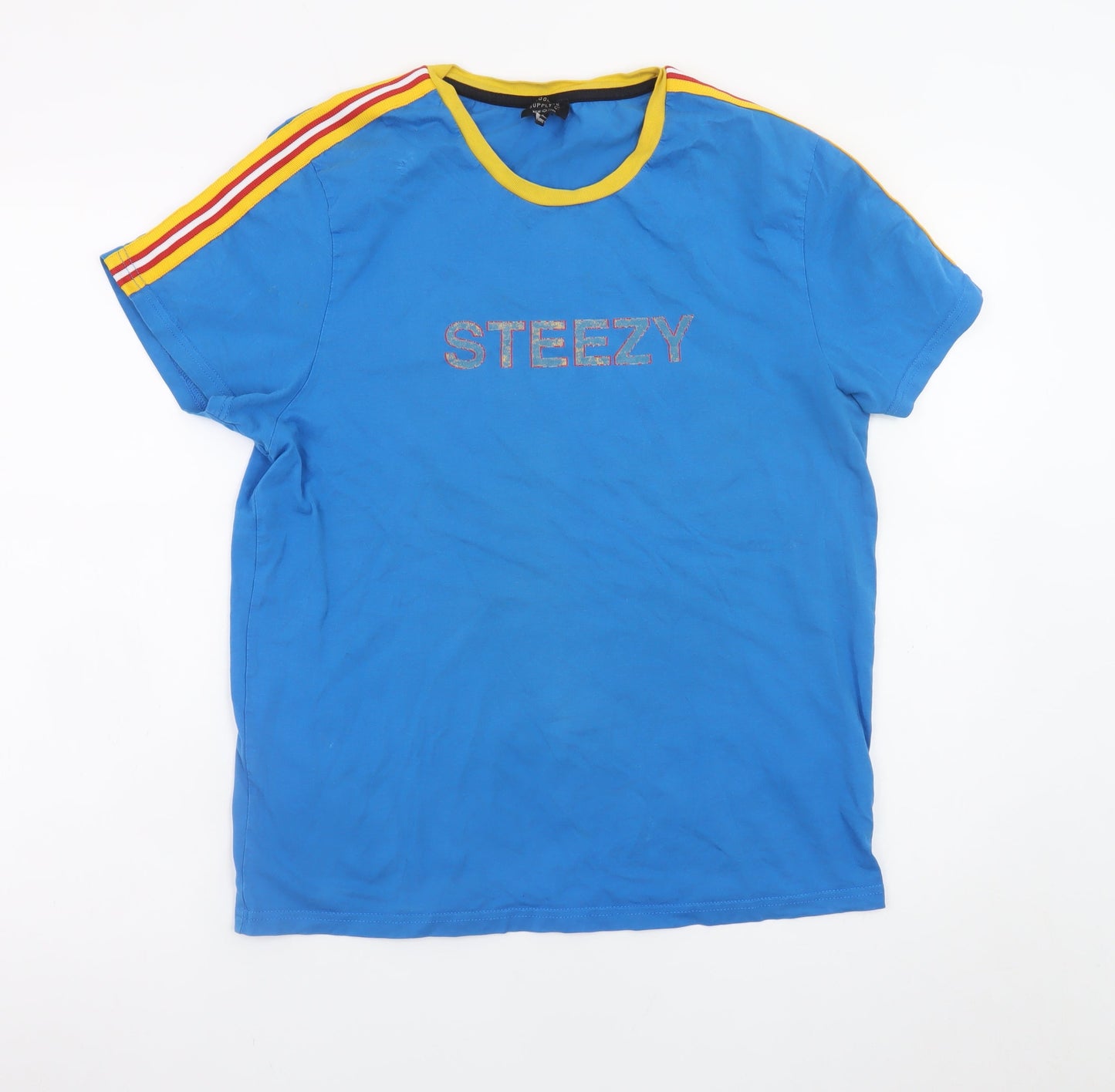 Brooklyn Supply Co. Men's Blue Retro STEEZY T-Shirt Size M