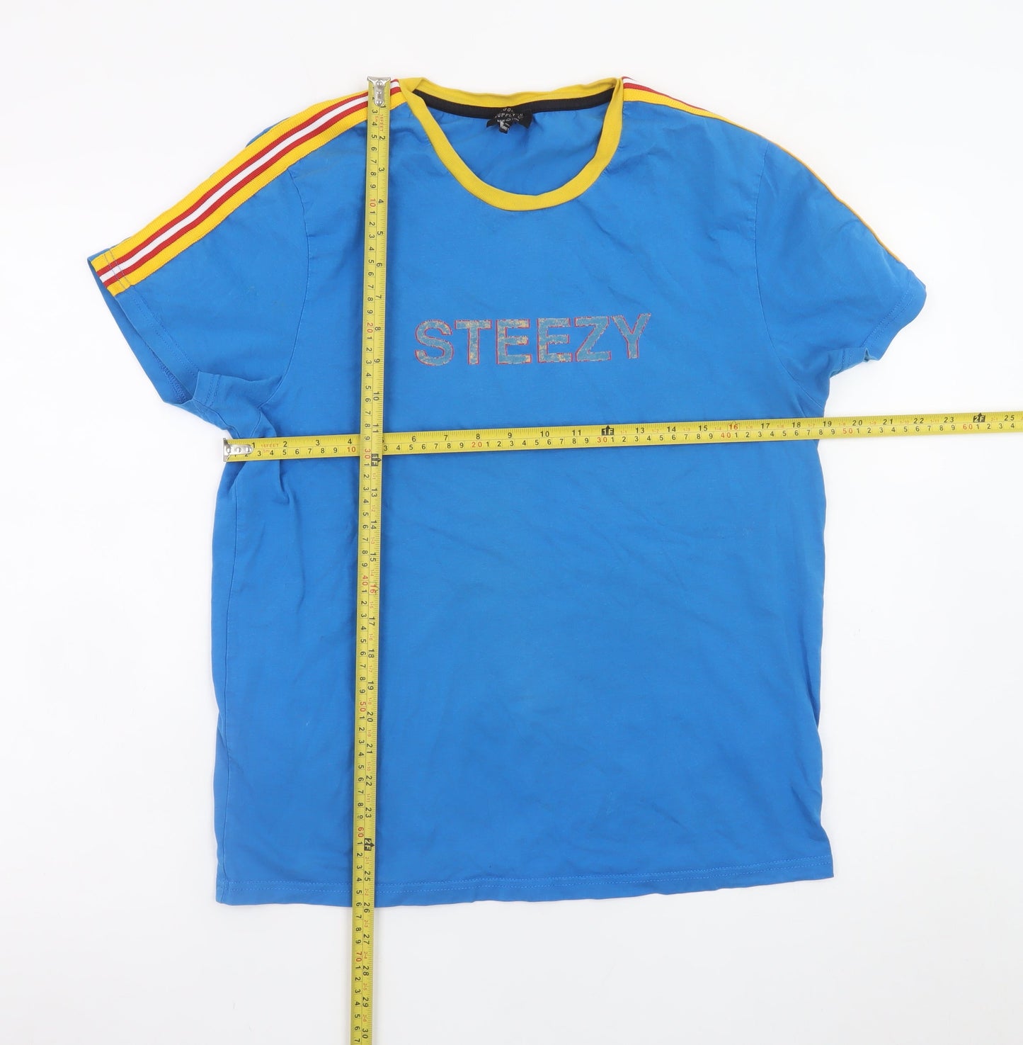 Brooklyn Supply Co. Men's Blue Retro STEEZY T-Shirt Size M
