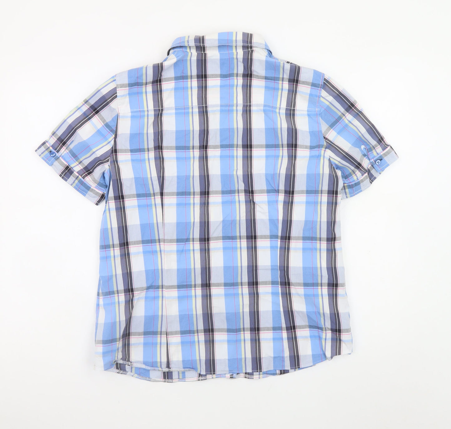Gerry Weber Edition Women's Blue Checked Short Sleeve Shirt Size 16