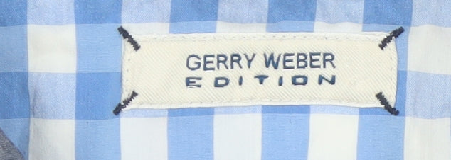Gerry Weber Edition Women's Blue Checked Short Sleeve Shirt Size 16