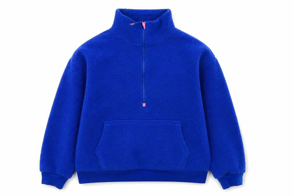 Dunnes Women's Blue Fleece 1/2 Zip Pullover Sweatshirt M