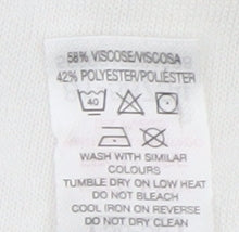 Dunnes Stores Womens Ivory V-Neck Short Sleeve T-Shirt Size S