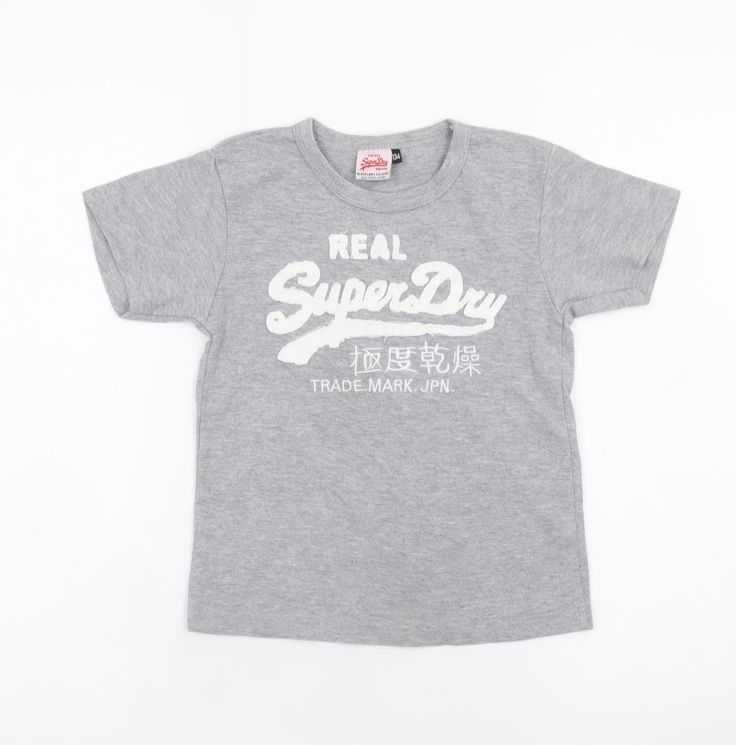 Superdry Boys Grey Graphic Logo T-Shirt 9 Years Regular Fit Short Sleeve