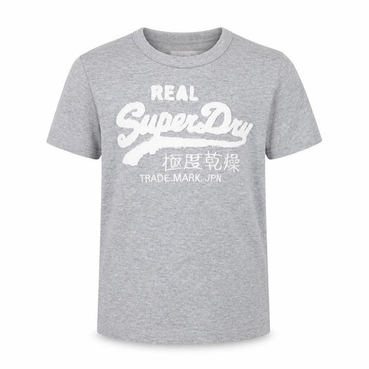 Superdry Boys Grey Graphic Logo T-Shirt 9 Years Regular Fit Short Sleeve